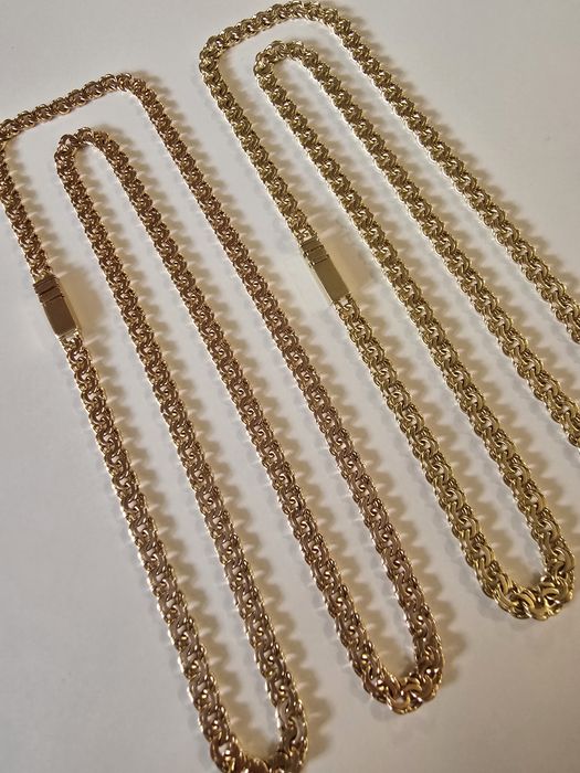 Nowy złoty Łańcuszek Garibaldi PR.585 14K Czerwone złoto