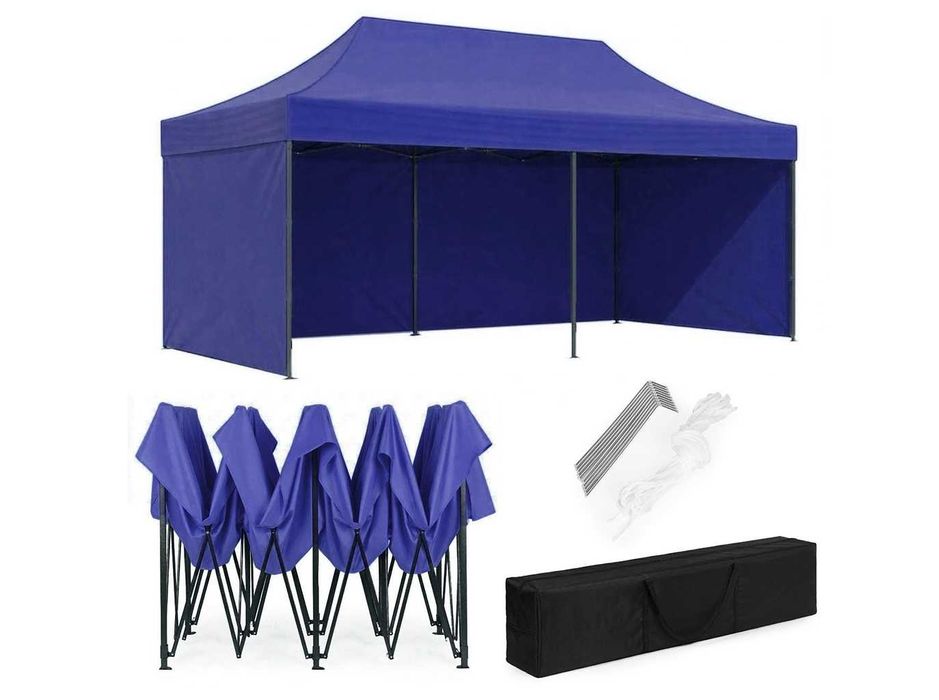 PAWILON HANDLOWY Ogrodowy 3x6m Automatyczny - NIEBIESKI