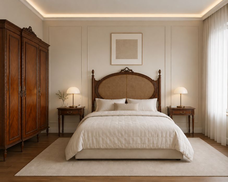 Conjunto de Quarto Clássico em Madeira – Elegância e Qualidade