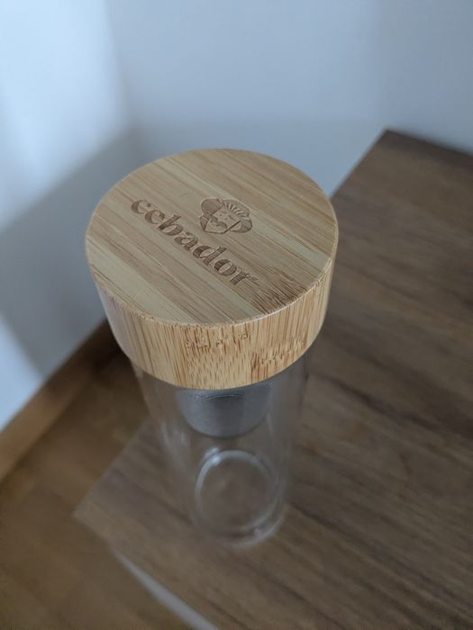 Szklana butelka z zaparzaczem 400 ml - podwójne ścianki