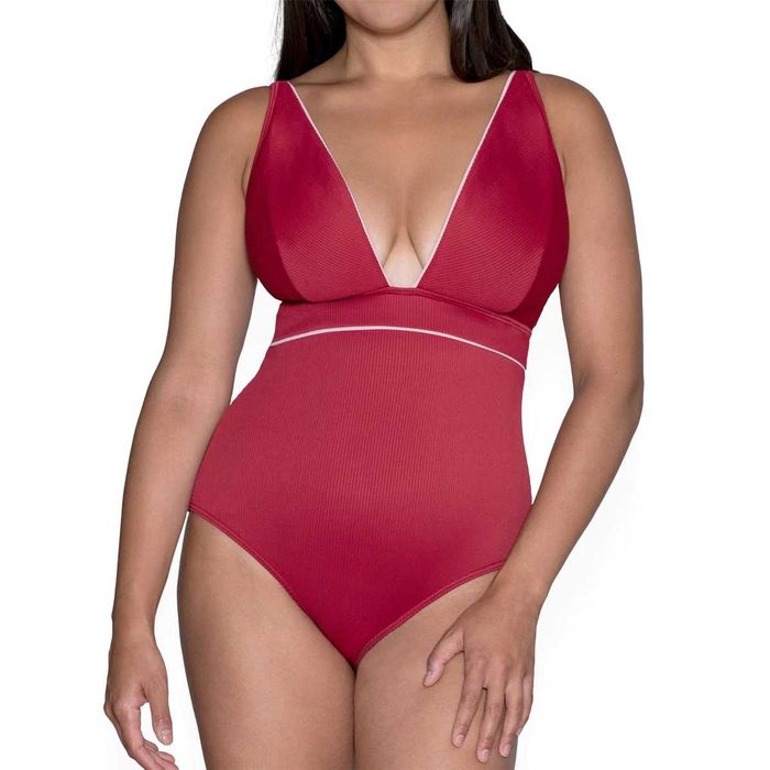 Curvy Kate Poolside Plunge Swimsuit Swimming Costume Red
