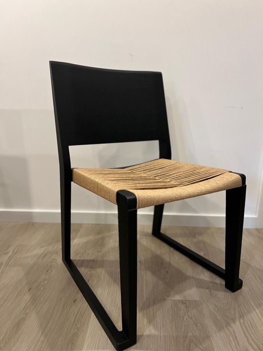 Cadeiras Carvalho Preto Mate + Corda Dinamarquesa (NOVAS)