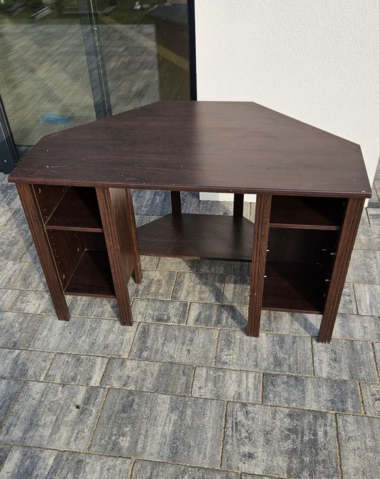 Biurko narożne Ikea Brusali brąz