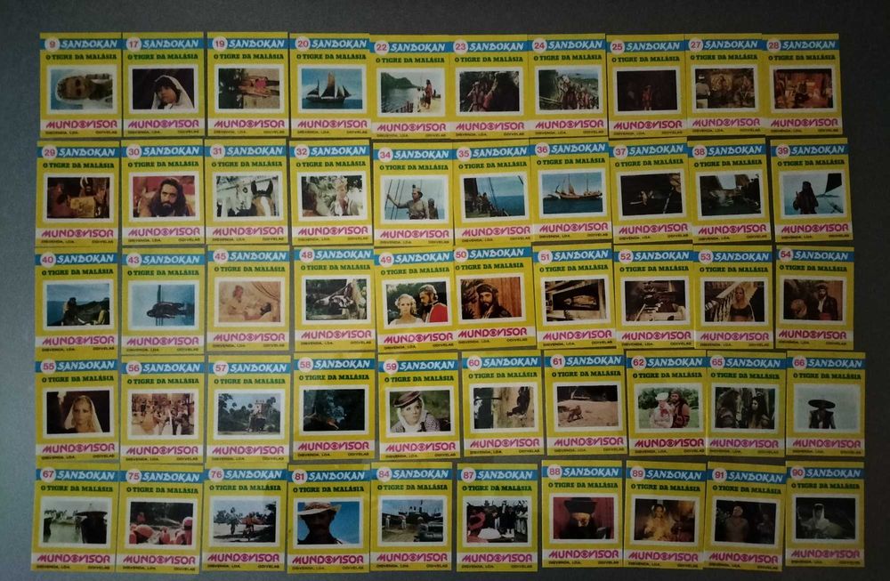Lote Cromos "Sandokan - O Tigre da Malásia"  (lista na última foto)