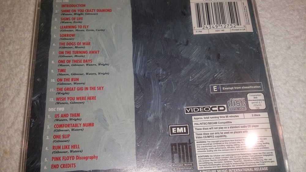 pink floyd: in concert - delicate sound of thunder (video cd duplo)