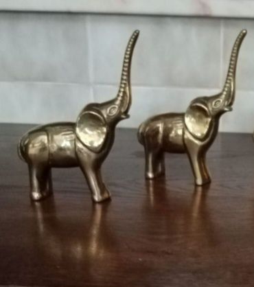 Decoração, elefantes em cobre maciço