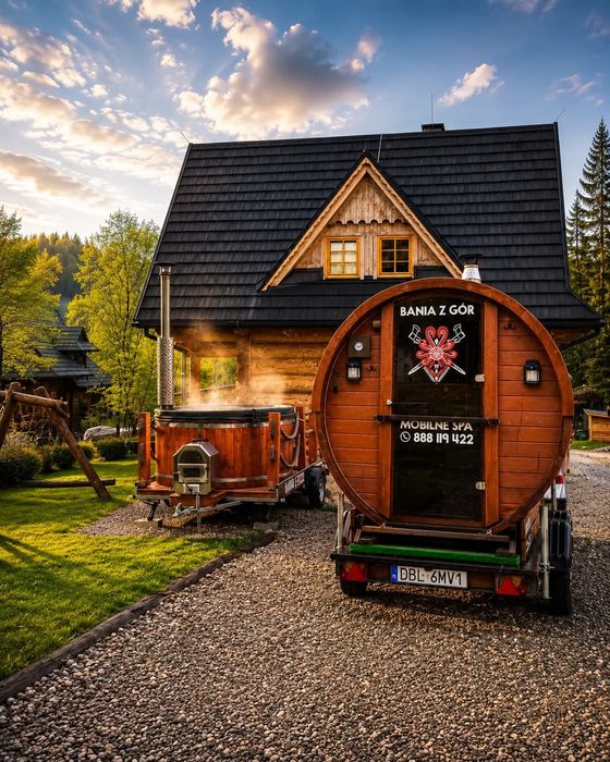 Mobilne jacuzzi sauna balia bania wynajem Limanowa i okolice