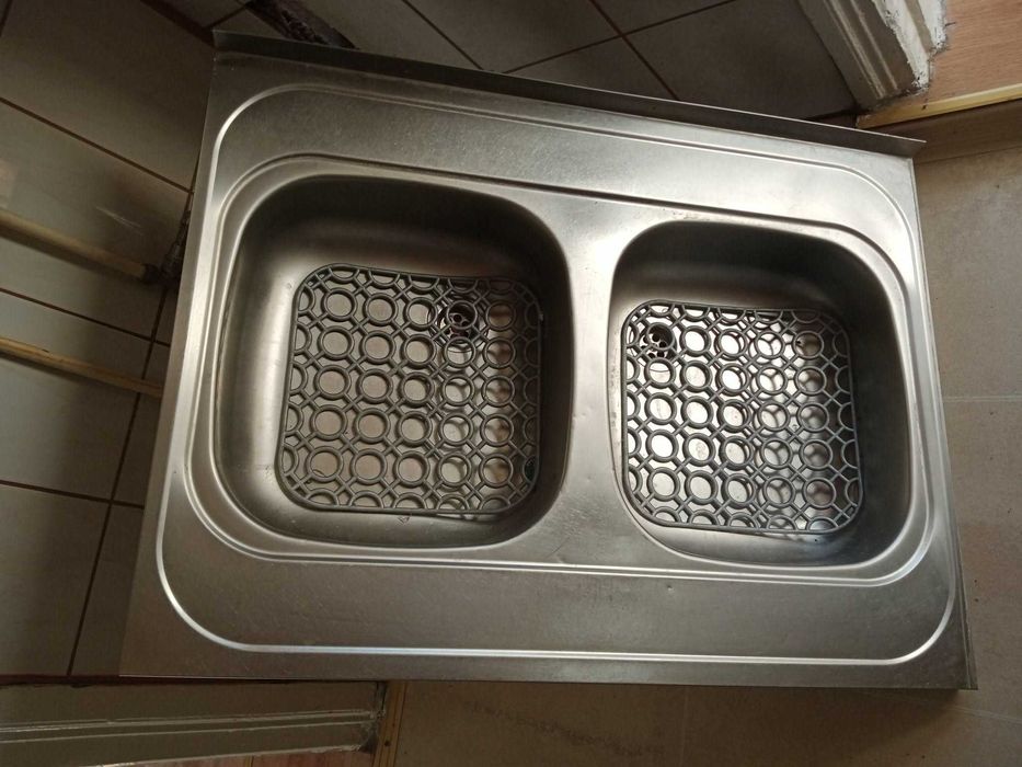 Zlew kuchenny dwukomorowy nierdzewny stalowy