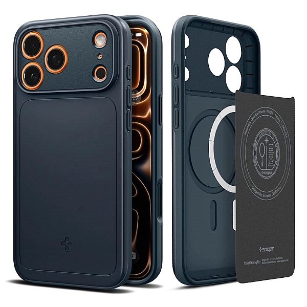 Etui Spigen Thin Fit MagSafe na iPhone 17 Pro Max - granatowe