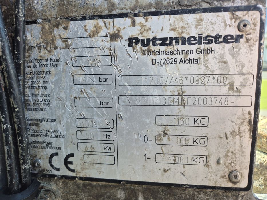 Agregat tynkarski 2015 Putzmeister P13/ Putzmaschine P13/ tynkarka