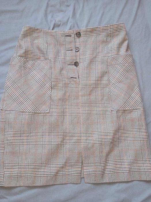 jesienna spódnica primark w brązową kratę 38/40