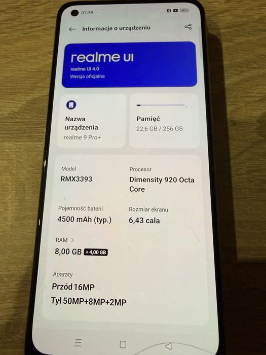 Realme 9 pro plus 8/256 RMX3393