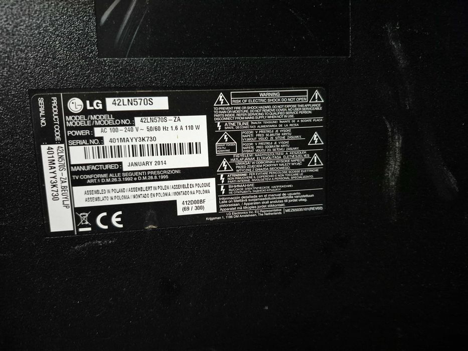 Tv lg 42ln570s para pecas
