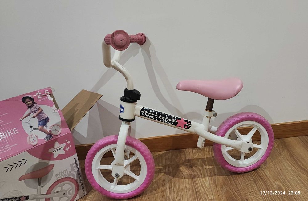Bicicleta de equilíbrio 2/5 anos Chicco Pink Comet rodas borracha