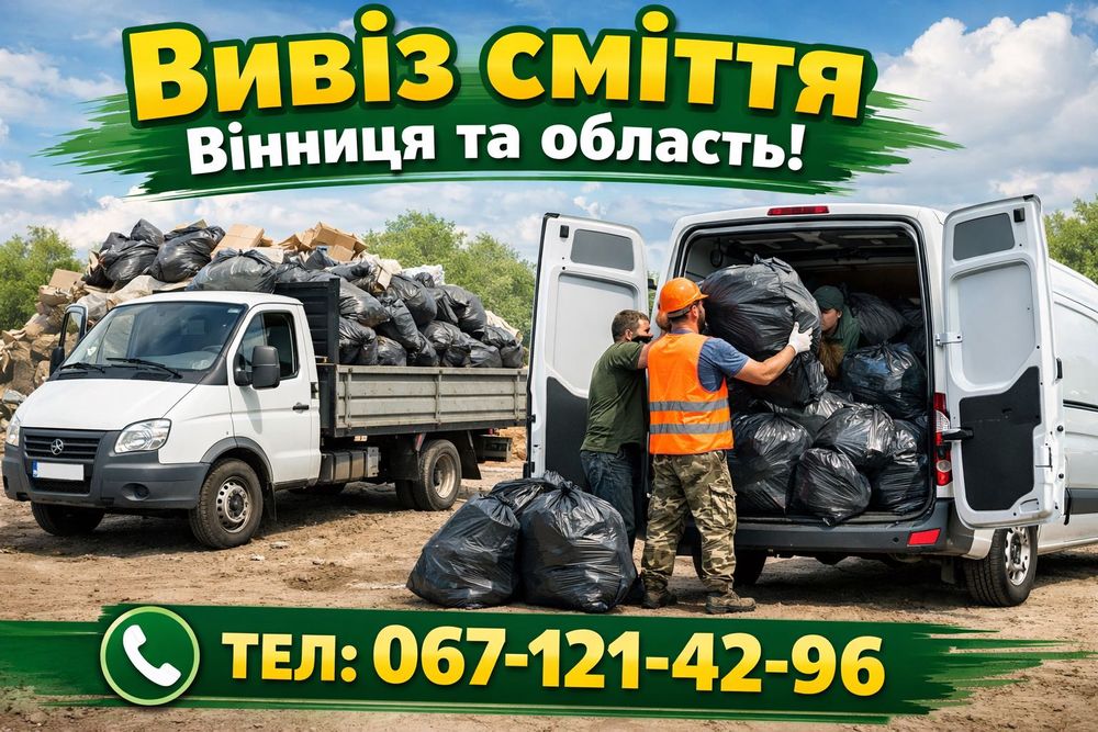 Вивіз сміття в мішках вивоз мусора вивезення хламу дерева зіл бус