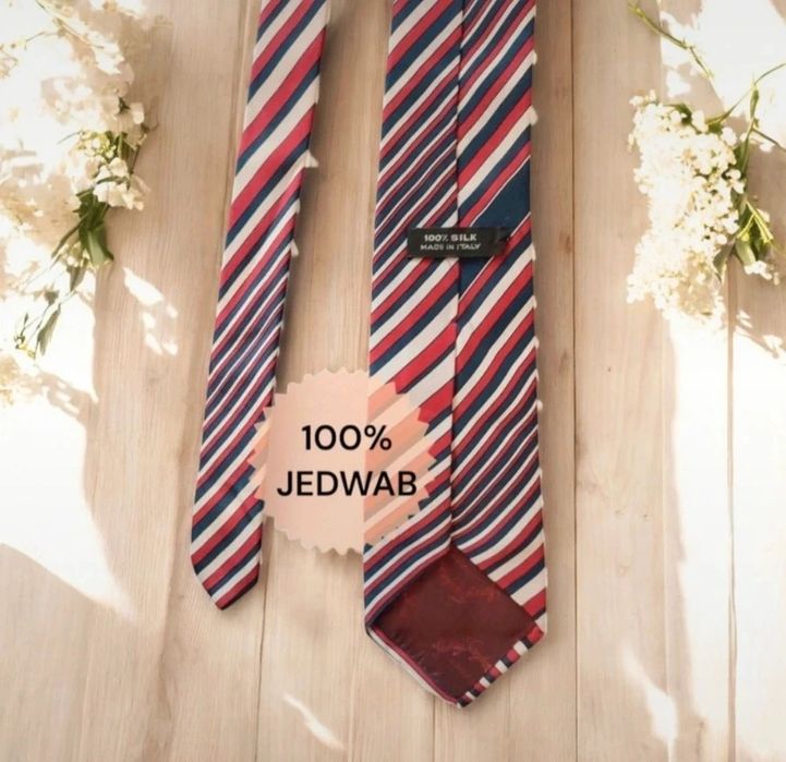 Ekskluzywny krawat jedwabny Larry Tailor Guild  Made in Italy 100%