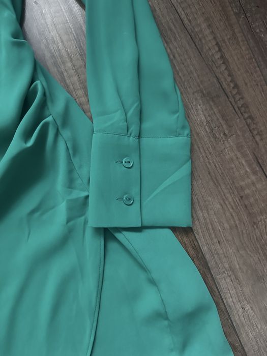 Zielona kopertowa sukienka h&m xs 34