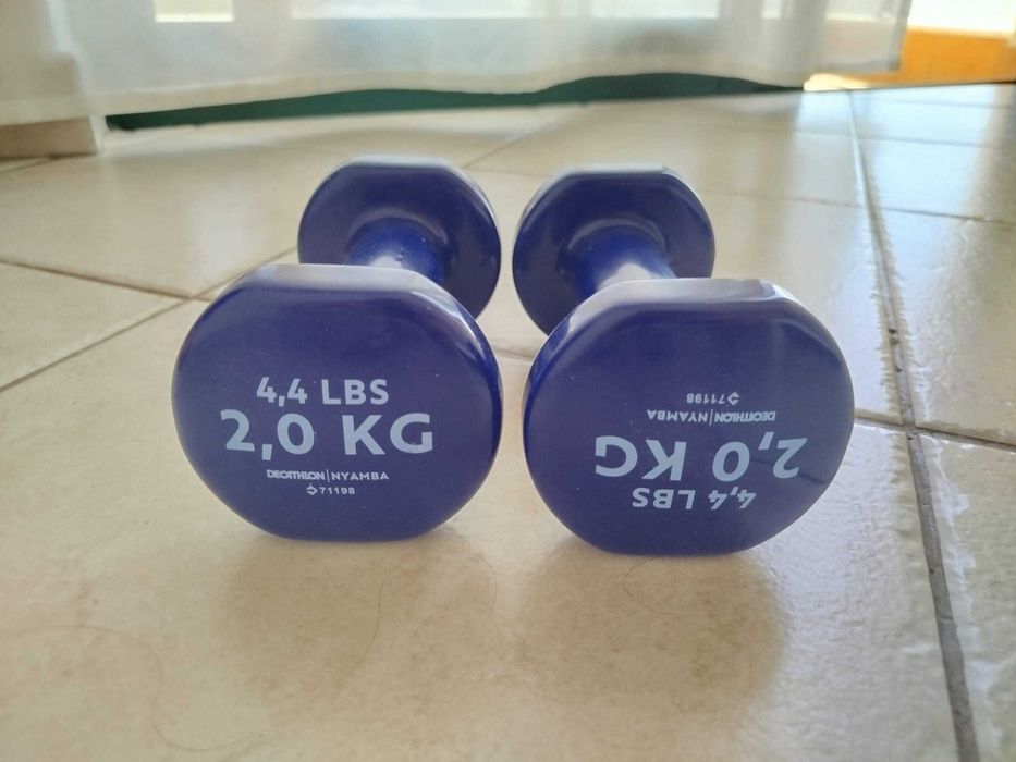 Halteres 2kg e 5kg, como novos