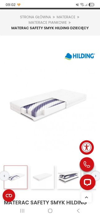 Materac 60x120 hilding safety smyk