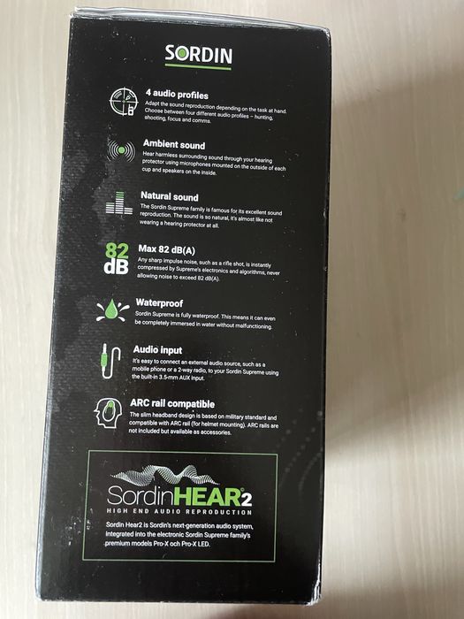 Активні навушники Sordin Supreme Pro X Slim Green (сумісні з ARC Rail)