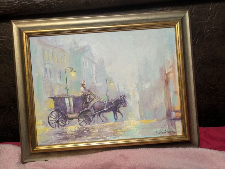 Okazja Stanisław Wesołowski – obraz olejny na płótnie, ok. 30×40 cm, r