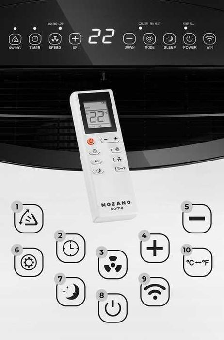 4w1 KLIMATYZATOR przenośny osuszacz powietrza pompa ciepła WIFI 4,7 kW