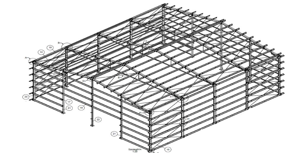 18x30 Konstrukcja stalowa hali wiaty magazynu obory budynek
