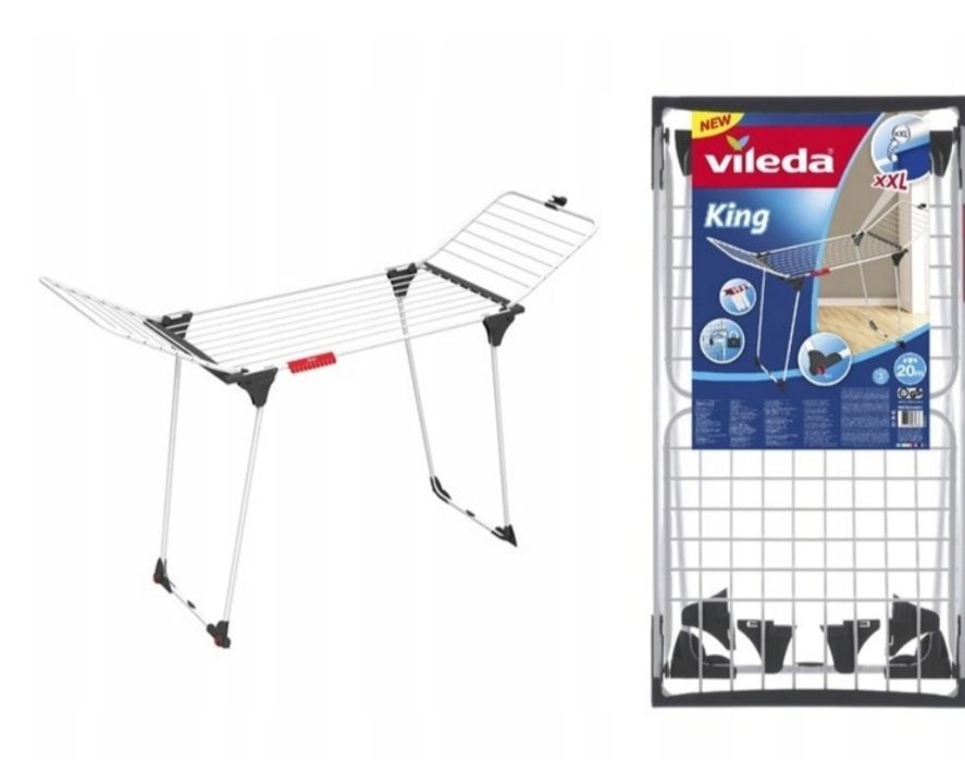 Suszarka na pranie ubrania VILEDA KING Rozkładana Pozioma