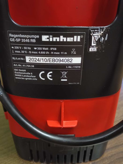 Einhell pompa ogrodowa na deszczówkę GE-SP 3546 RB sprawna