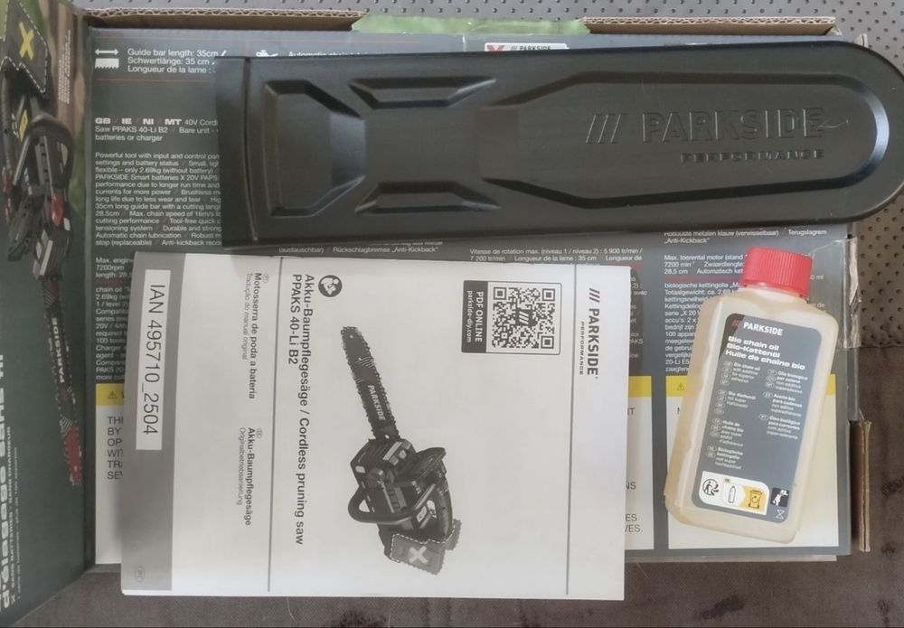 Motoserra Parkside Performance 40v Nova