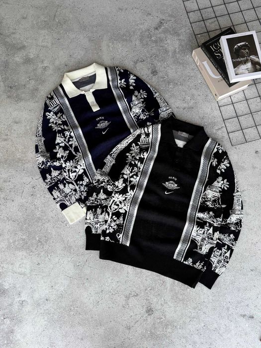 Поло Air x Jordan в'язане, джемпер з принтом Paris (S-XXL)