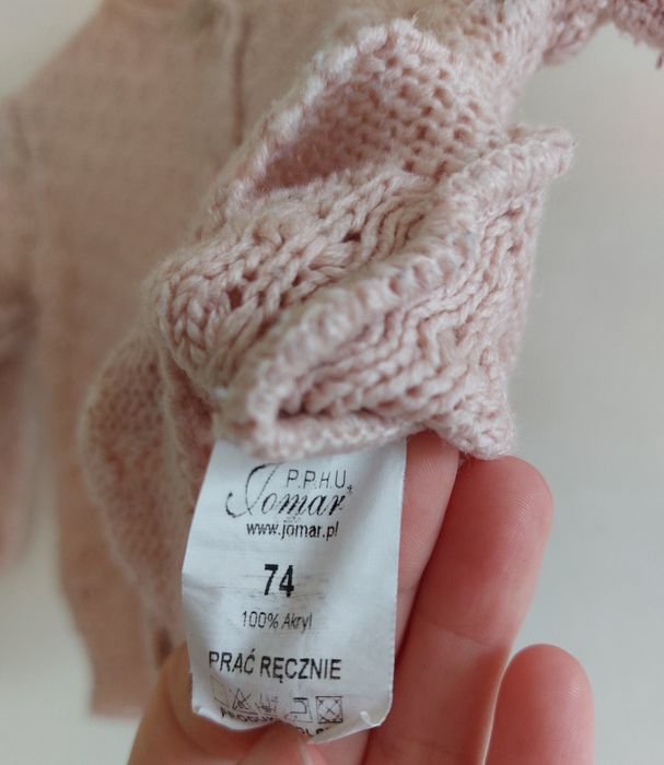 Ażurowy sweterek dla dziewczynki r. 74