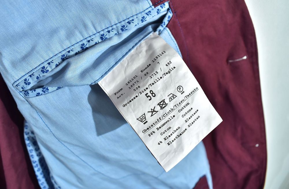 Bugatti Bordowa Marynarka Męska Regular 58