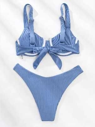Biquíni Laço Simples sexy Azul/Preto (003)