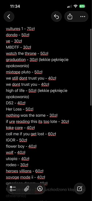 płyty CD cennik na końcu
