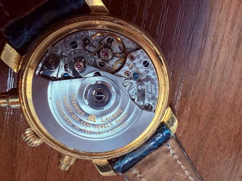 Relógio cronógrafo automático de luxo vintage Valjoux da Maurice Lacroix