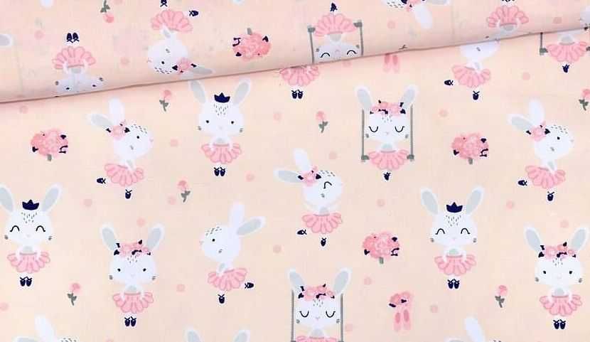 Kołderka obciążeniowa -sensoryczna KRÓLIKI NA HUŚTAWKACH 2100g. 120x80