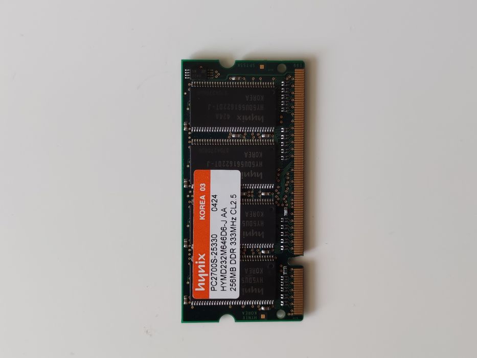 Pamięć RAM sk hynix 256mb Korea ddr 333mhz cl2 5 X2 retro sodimm