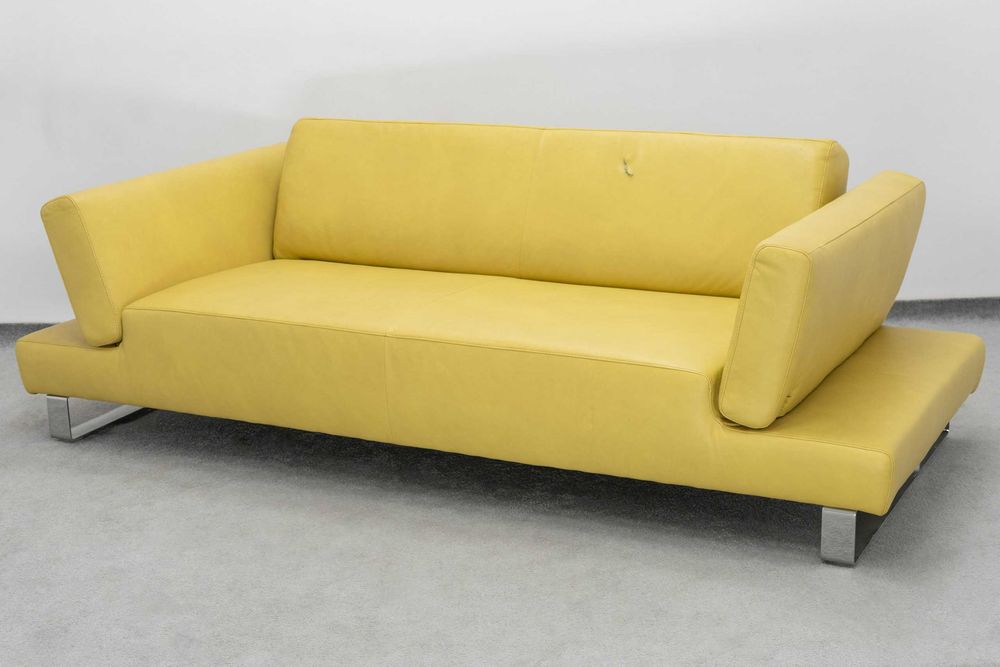 SOFA ŻÓŁTA Skóra naturalna W.Schillig 232x102x79 cm
