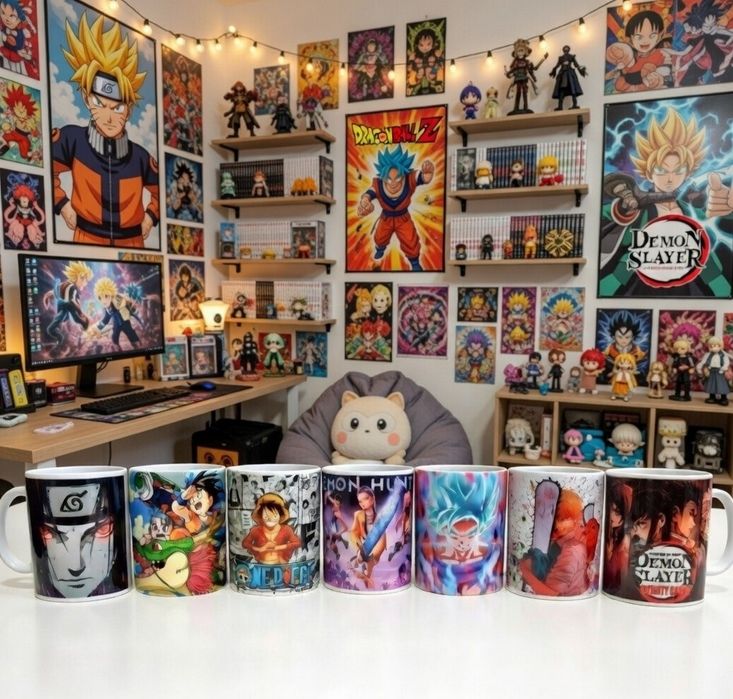 Zestaw prezentowy manga anime 7 kubkow Demon Slayer Demon Hunters Drag