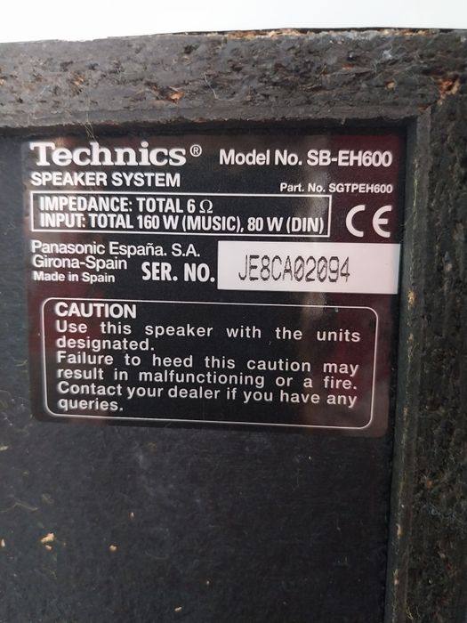 Technics - 2 colunas de som