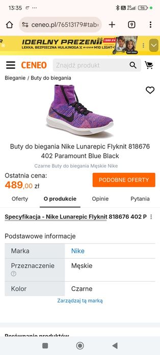 Buty do biegania Nike Lunarepic Flyknit 818676  402 Paramount Blue Bla