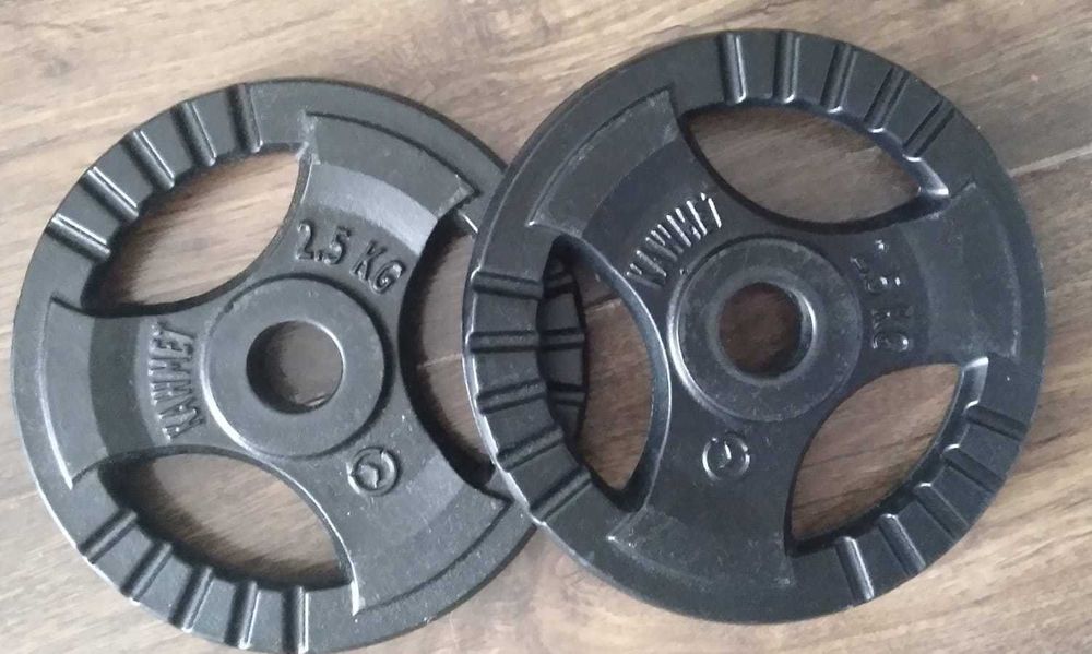 Kawmet Obciążenia  żeliwne 2x 2,5 kg, otwór 30,5 mm