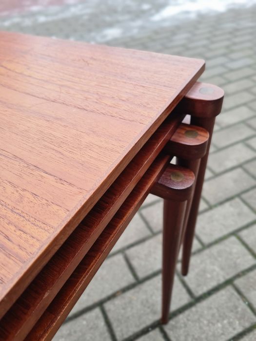 Stoliki pomocnicze, kawowe ,skandynawski design, Dania lata 70,mid-c