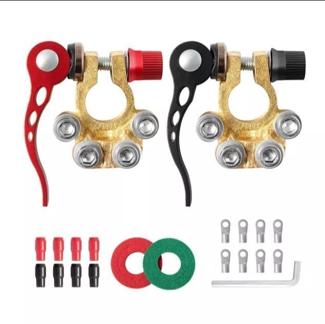 Terminais Bateria 12V Universal - Aperto Rápido + terminais