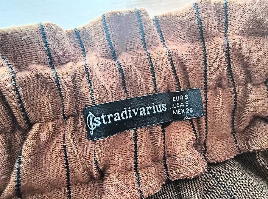 Stradivarius * brązowe spodnie cygaretki alladynki pumpy 7/8 * 36 S
