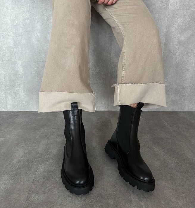 Акція, Челсі шкіряні байка, хутро, 36,37,39,40 зима, демі. Черевики