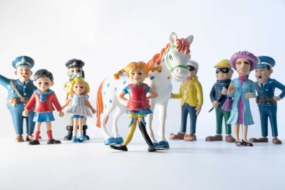 Kolekcjonerskie figurki Pippi Pończoszanka [Szwecja lata 80 Zestaw]