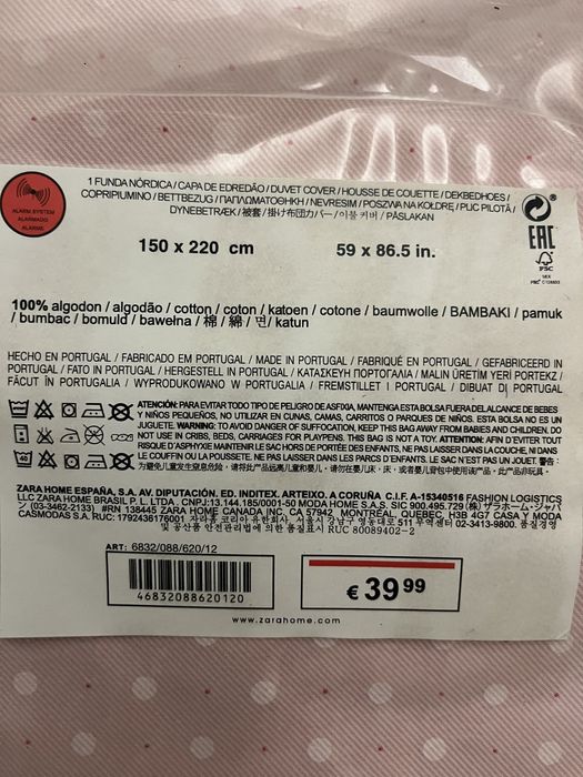 Funda nordica e fronha - zara home kids
