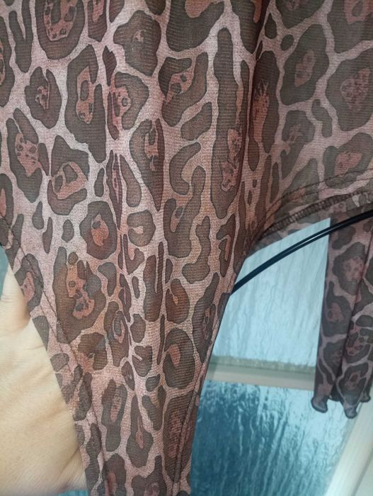 Prześwitujące body w panterkę,XL